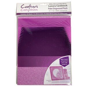 Crafters Companion Luxury Cardstock Pale Dogwood Pack Glitter Mirror Matt 30 Sht